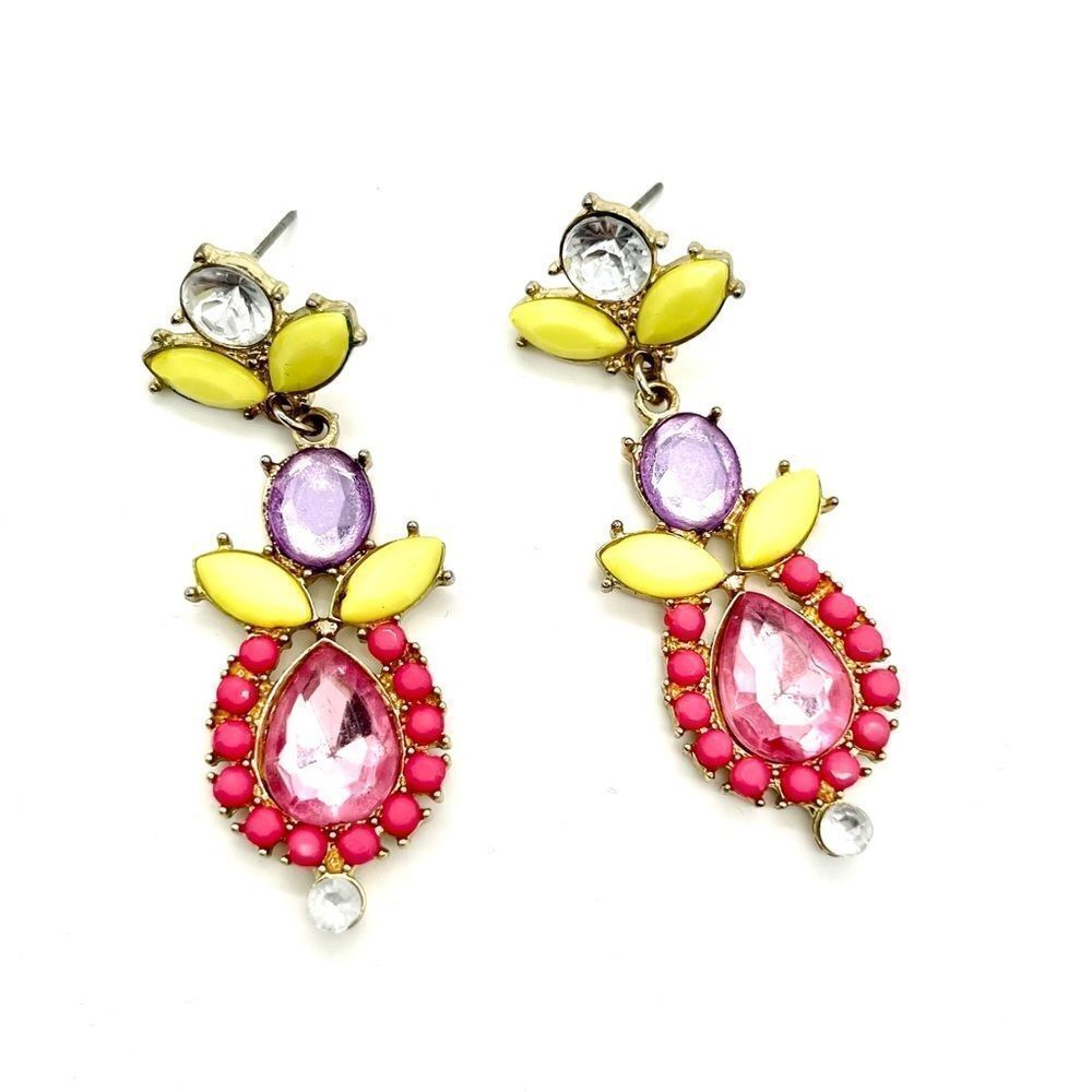 Crystal Dangle Earrings Spring Colors